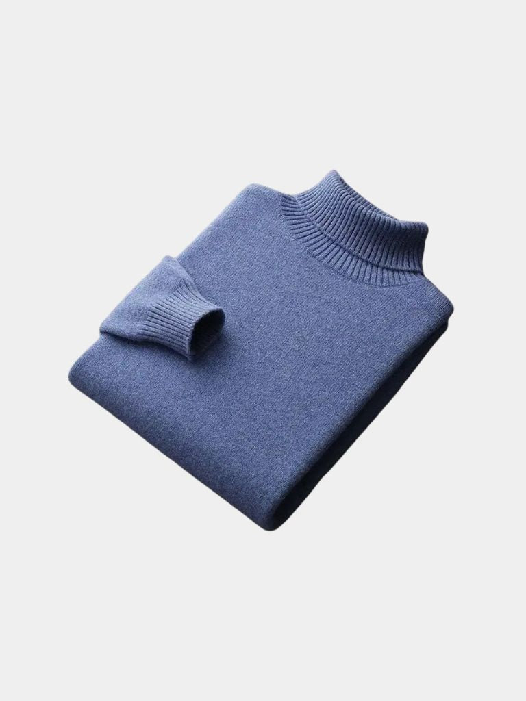 Men’s Knit Sweater – Merino Wool Turtleneck Casual Everyday Knitwear