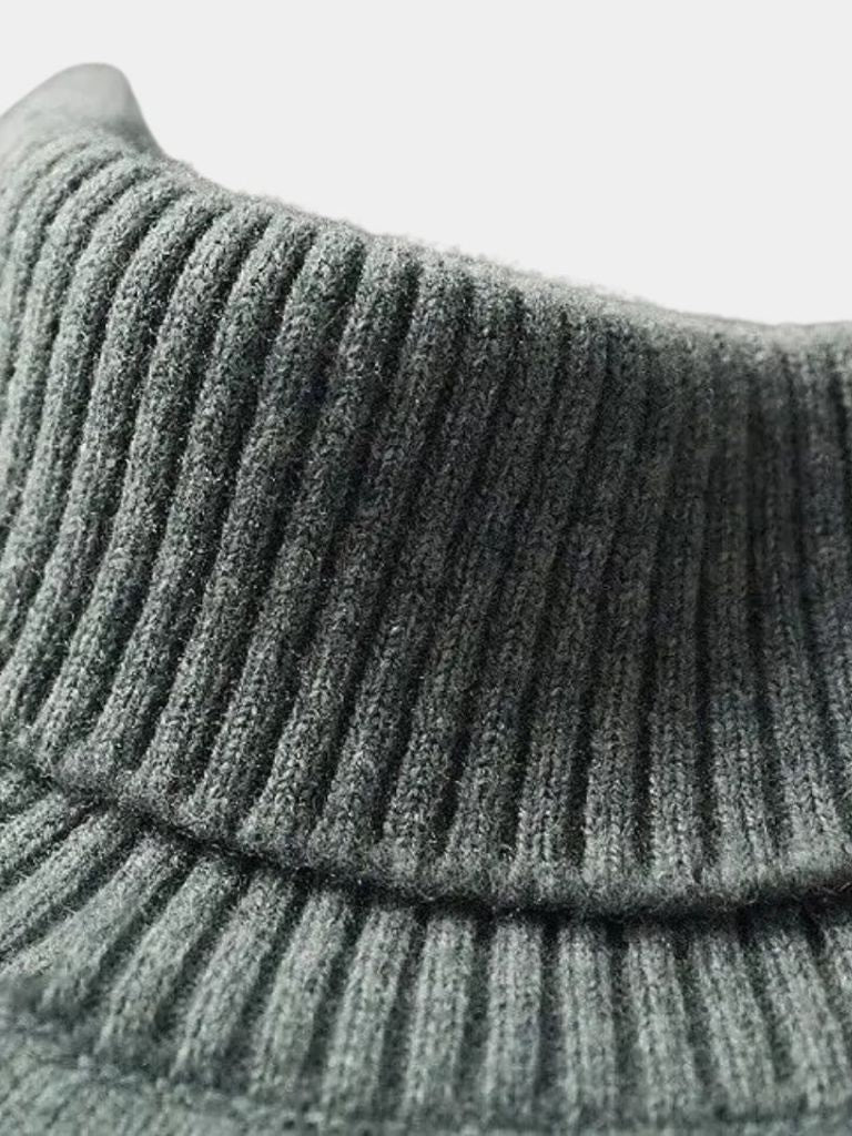 Men’s Knit Sweater – Merino Wool Turtleneck Casual Everyday Knitwear