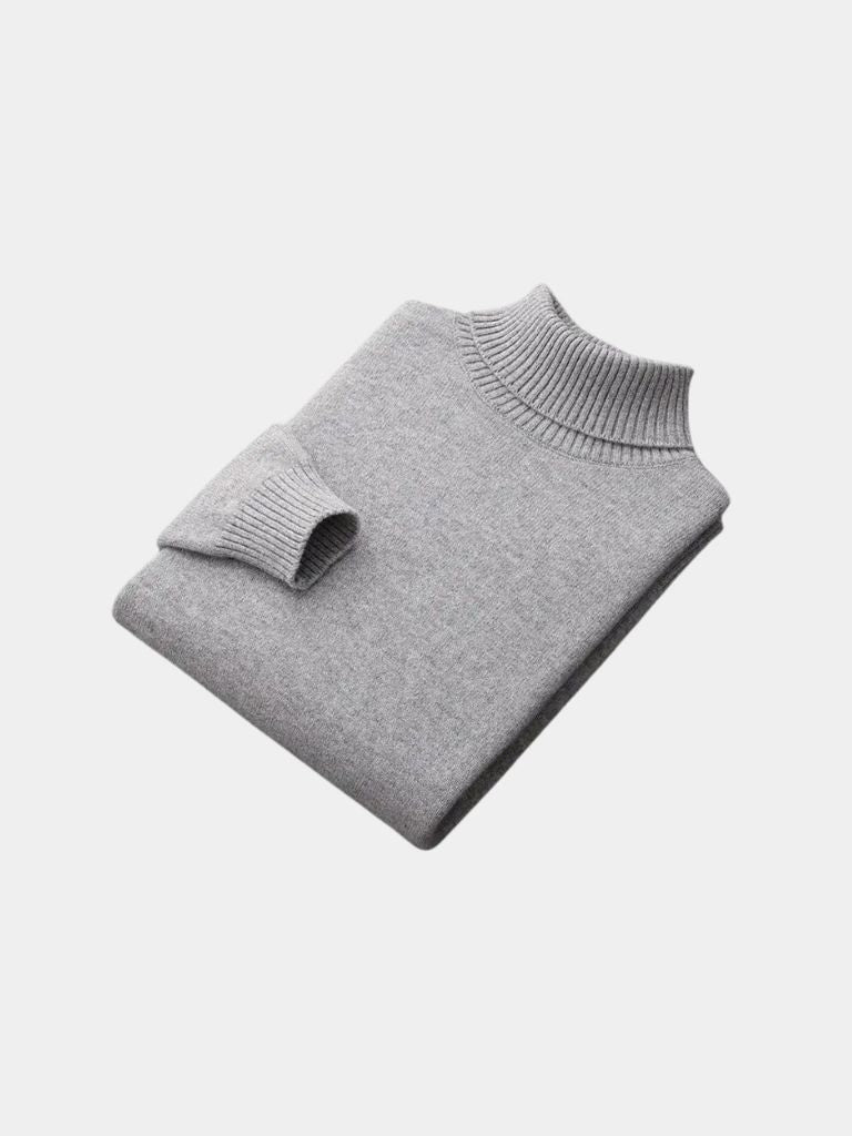 Men’s Knit Sweater – Merino Wool Turtleneck Casual Everyday Knitwear
