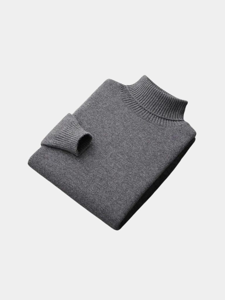 Men’s Knit Sweater – Merino Wool Turtleneck Casual Everyday Knitwear