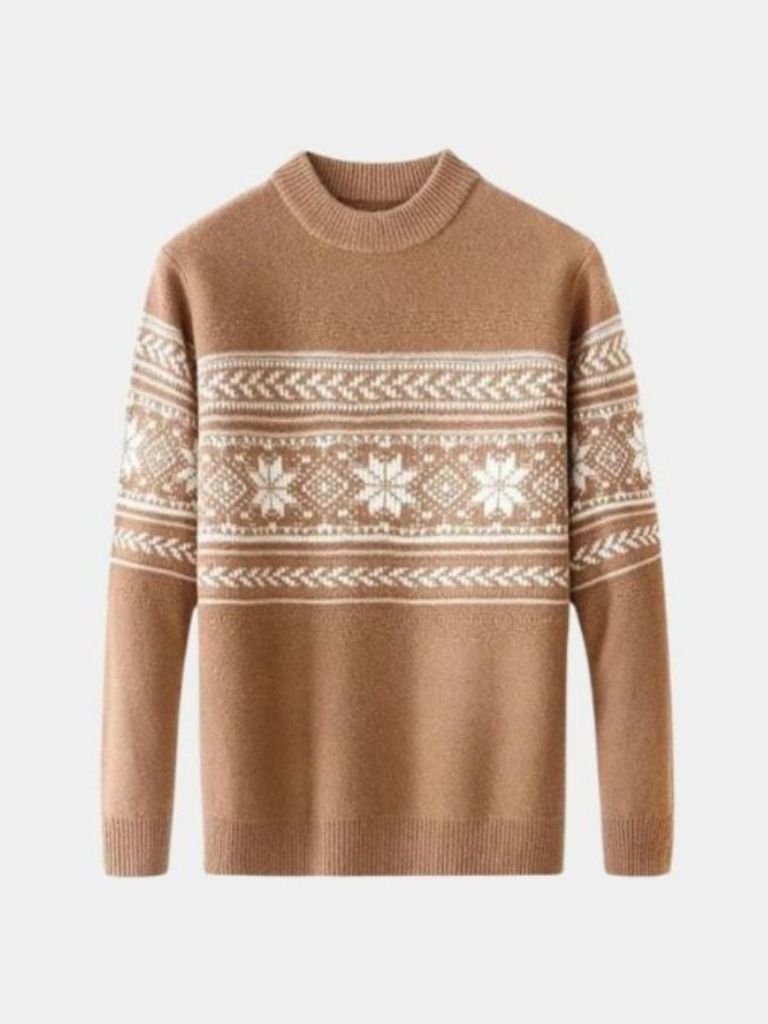 Men’s Knit Sweater – Wool Fair Isle Casual Everyday Knitwear