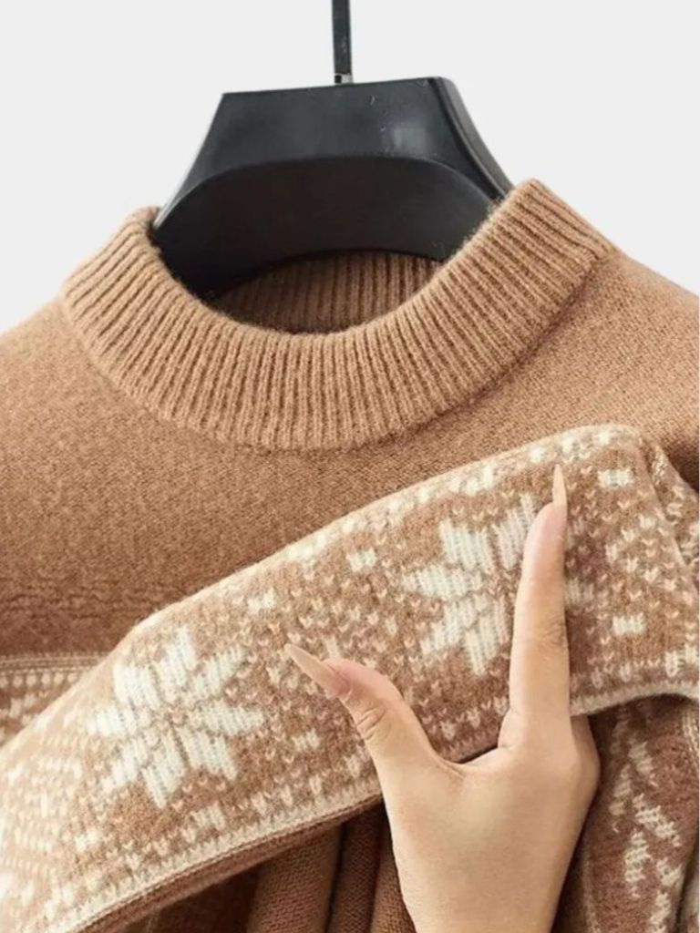 Men’s Knit Sweater – Wool Fair Isle Casual Everyday Knitwear