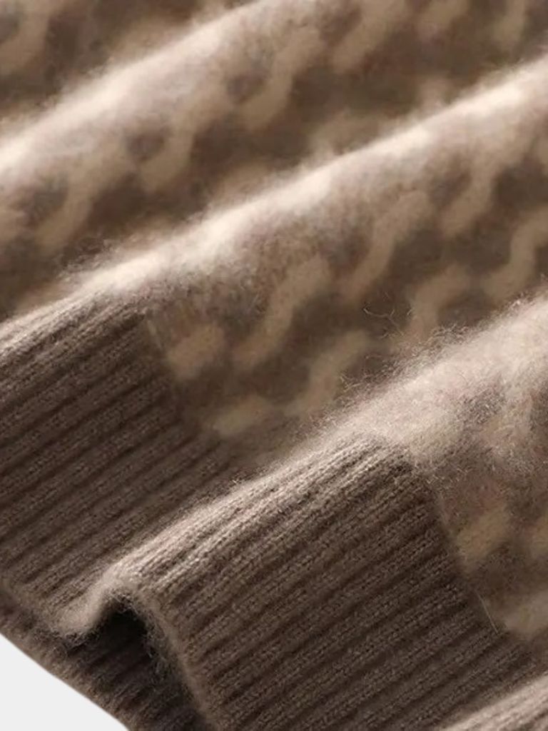 Men’s Knit Sweater – Wool Geometric Crew Casual Everyday Knitwear