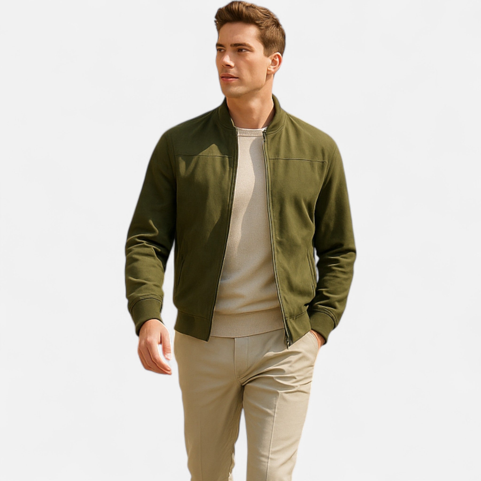Men’s Bomber Jacket – Solenne Lightweight Vintage Modern Streetwear Fit