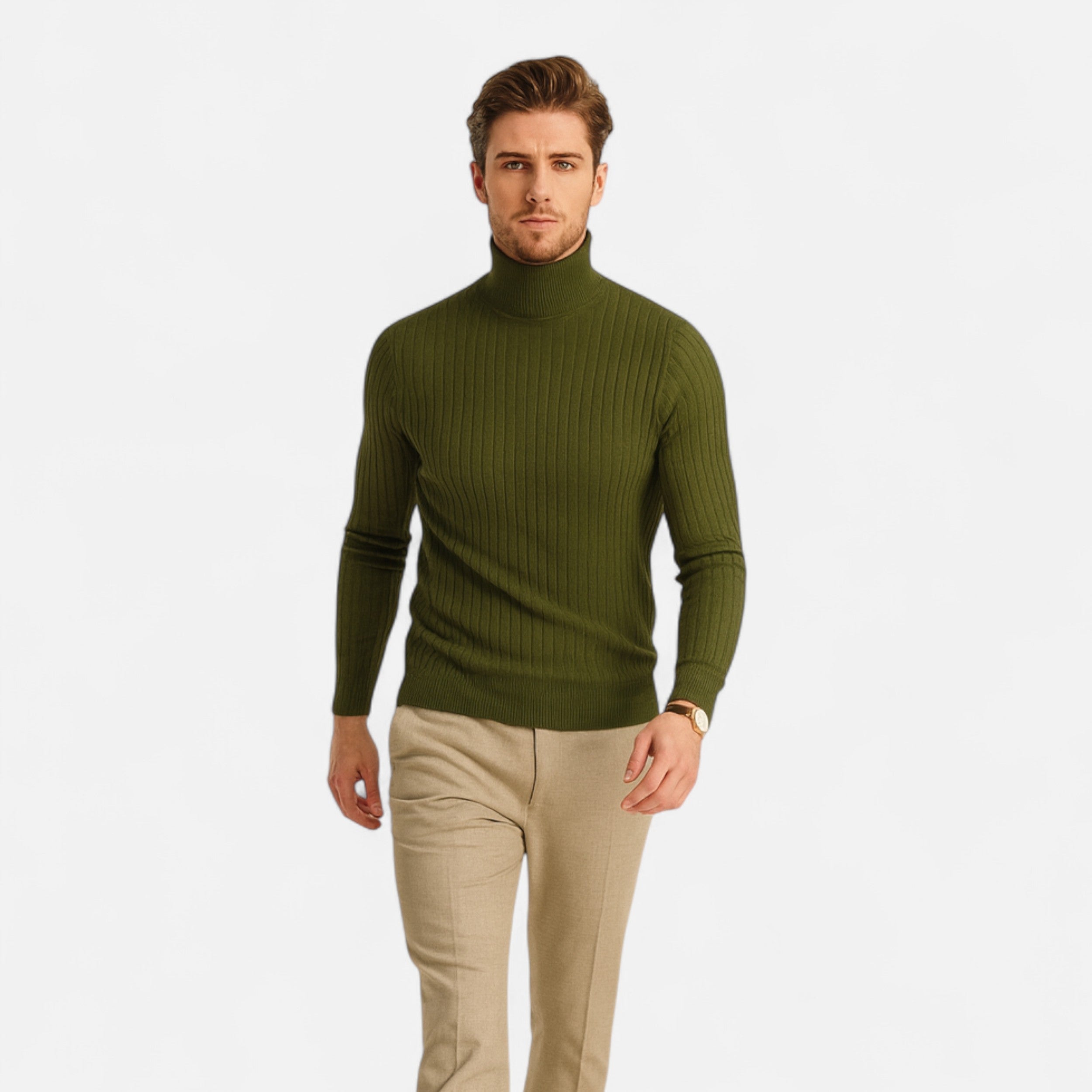 Men’s Wool Turtleneck – High Neck Winter Elegance