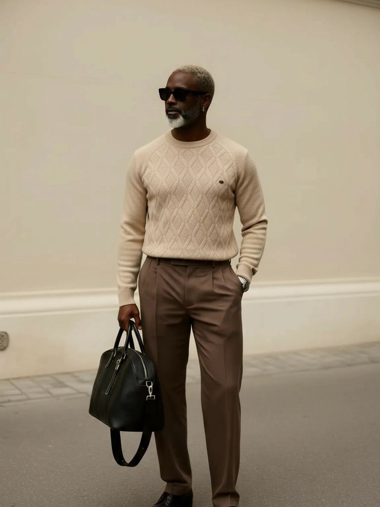 Men’s Knit Sweater – Minimalist Pullover Casual Everyday Knitwear