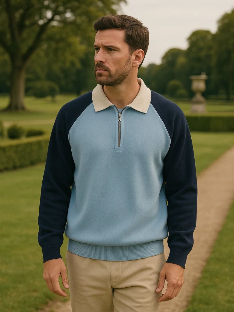 Men’s Knit Sweater – Essential Polo Casual Everyday Knitwear