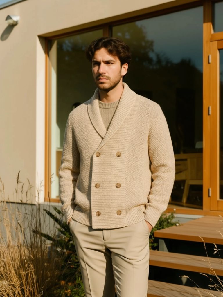 Men’s Cardigan Sweater – British Elegant Casual Everyday Knitwear