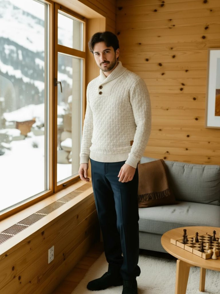 Men’s Knit Knit Sweater – Tailored Knitwear Pullover Casual Everyday Knitwear