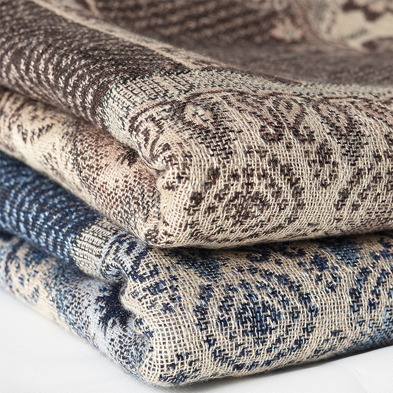 Men’s Woven Jacquard Scarf – Classic Winter Pattern