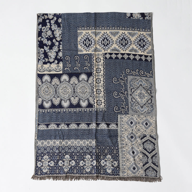 Men’s Woven Jacquard Scarf – Classic Winter Pattern