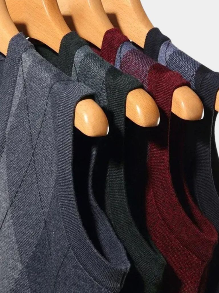 Men’s Knit Sweater – Academic Essential Vest Casual Everyday Knitwear