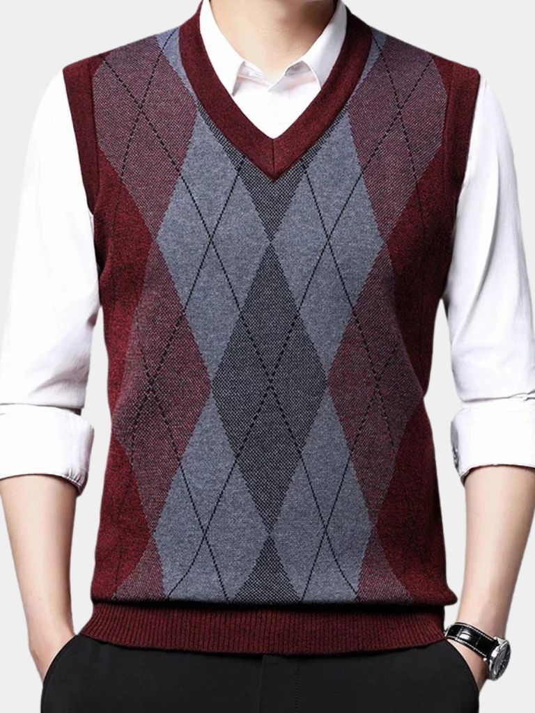 Men’s Knit Sweater – Academic Essential Vest Casual Everyday Knitwear