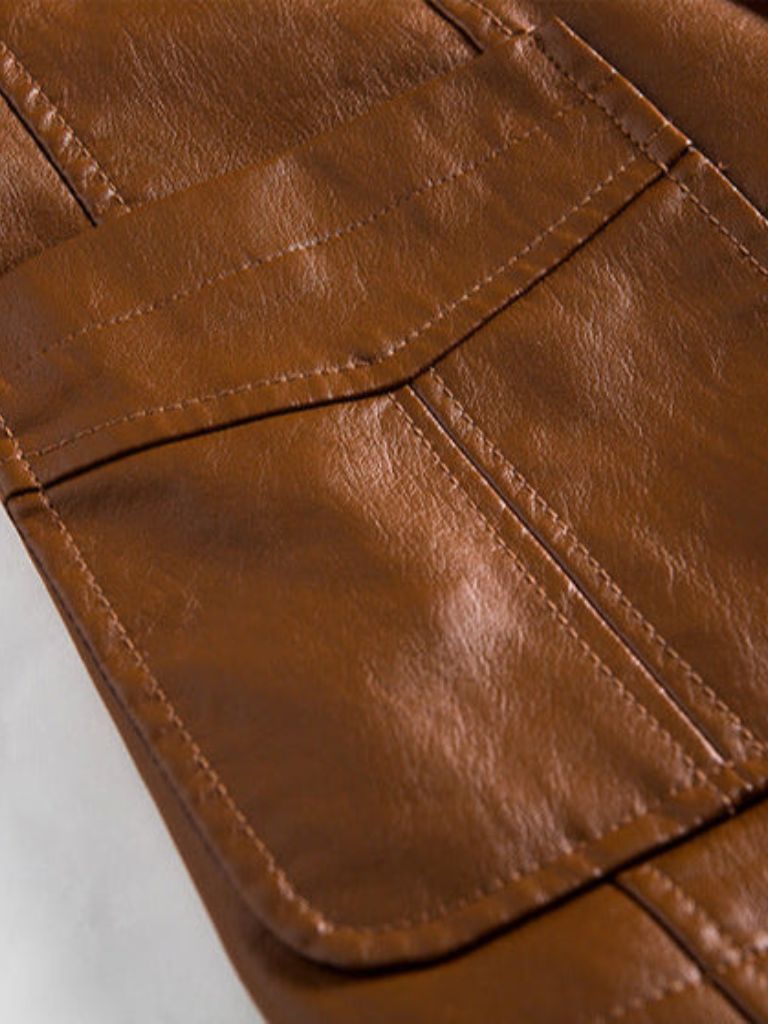 Men’s Leather Jacket – Bold Caramel Classic Moto Style