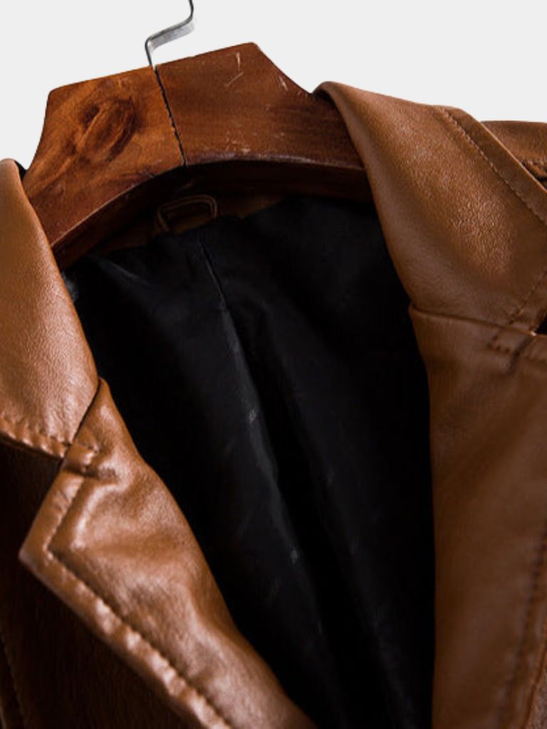Men’s Leather Jacket – Bold Caramel Classic Moto Style