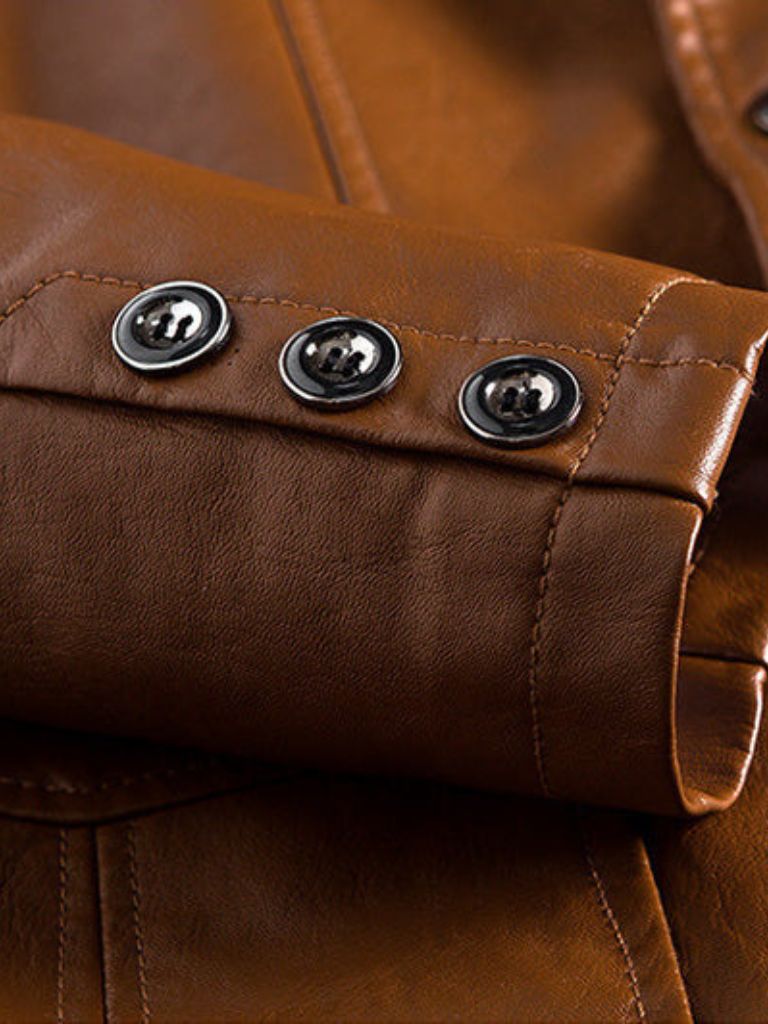 Men’s Leather Jacket – Bold Caramel Classic Moto Style