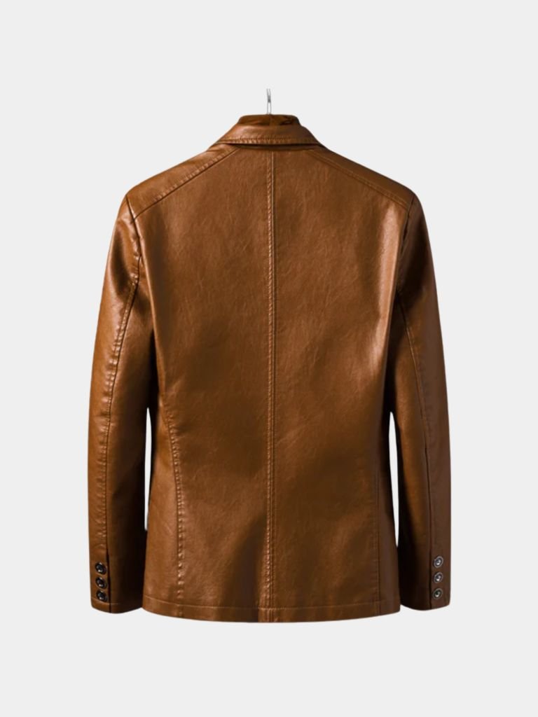 Men’s Leather Jacket – Bold Caramel Classic Moto Style