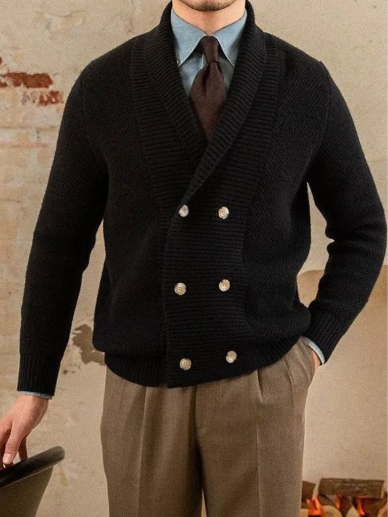 Men’s Cardigan Sweater – British Elegant Casual Everyday Knitwear