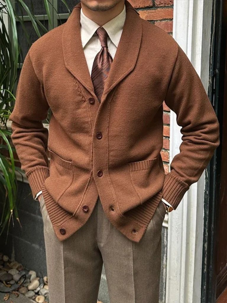 Men’s Cardigan Sweater – British Casual Everyday Knitwear