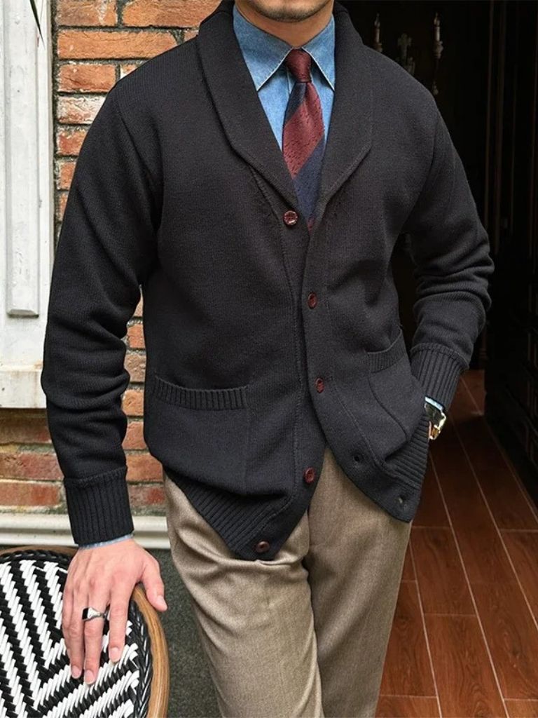Men’s Cardigan Sweater – British Casual Everyday Knitwear