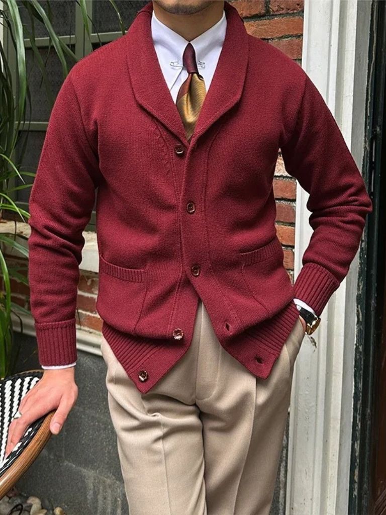 Men’s Cardigan Sweater – British Casual Everyday Knitwear