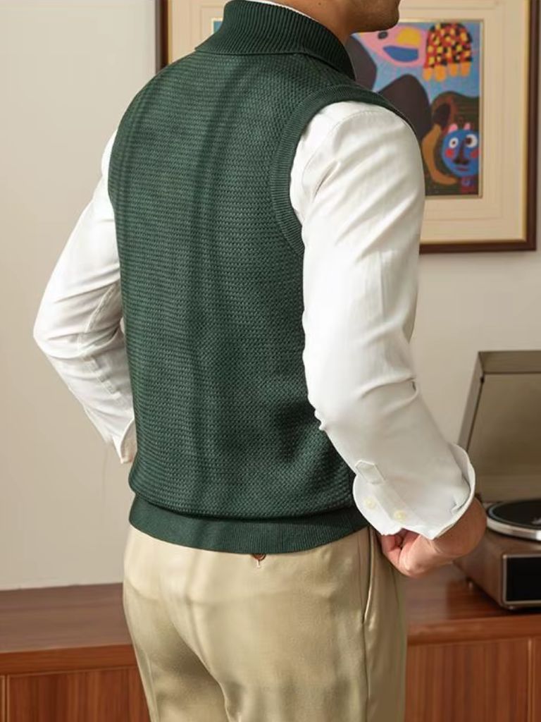 Men’s Knit Sweater – British Vest Waistcoat Casual Everyday Knitwear