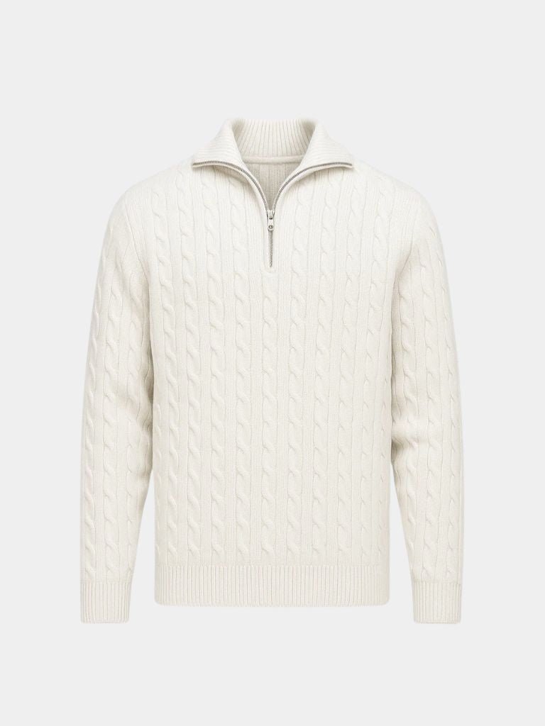 Men’s Knit Knit Sweater – Premium Cable Zip Casual Everyday Knitwear
