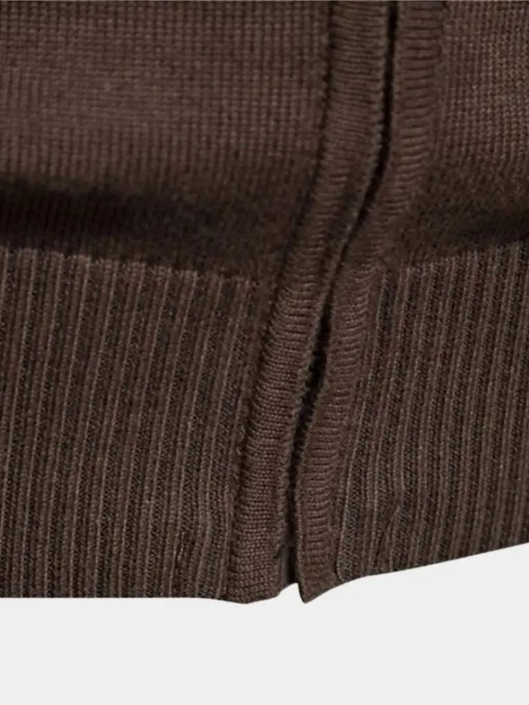 Men’s Knit Cardigan Sweater – Zipper Standing Collar Casual Everyday Knitwear
