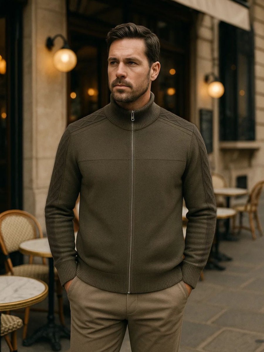 Men’s Cashmere Sweater – Zip Turtleneck Soft Luxury Knit
