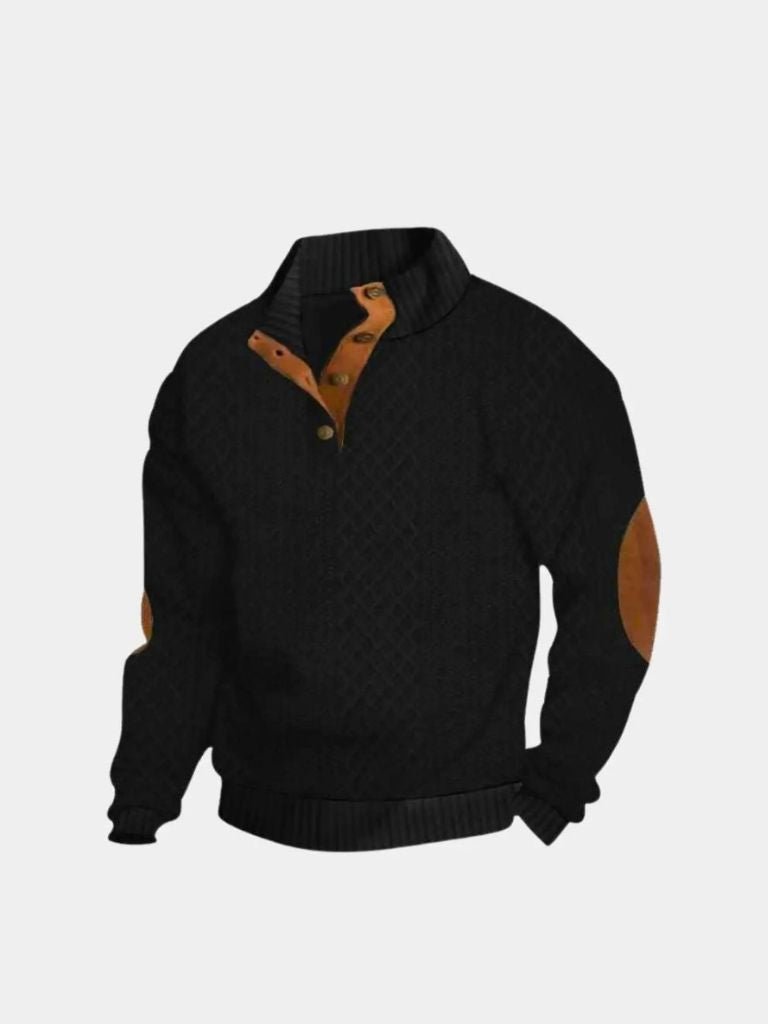 Men’s Knit Sweater – High Collar Pullover Casual Everyday Knitwear