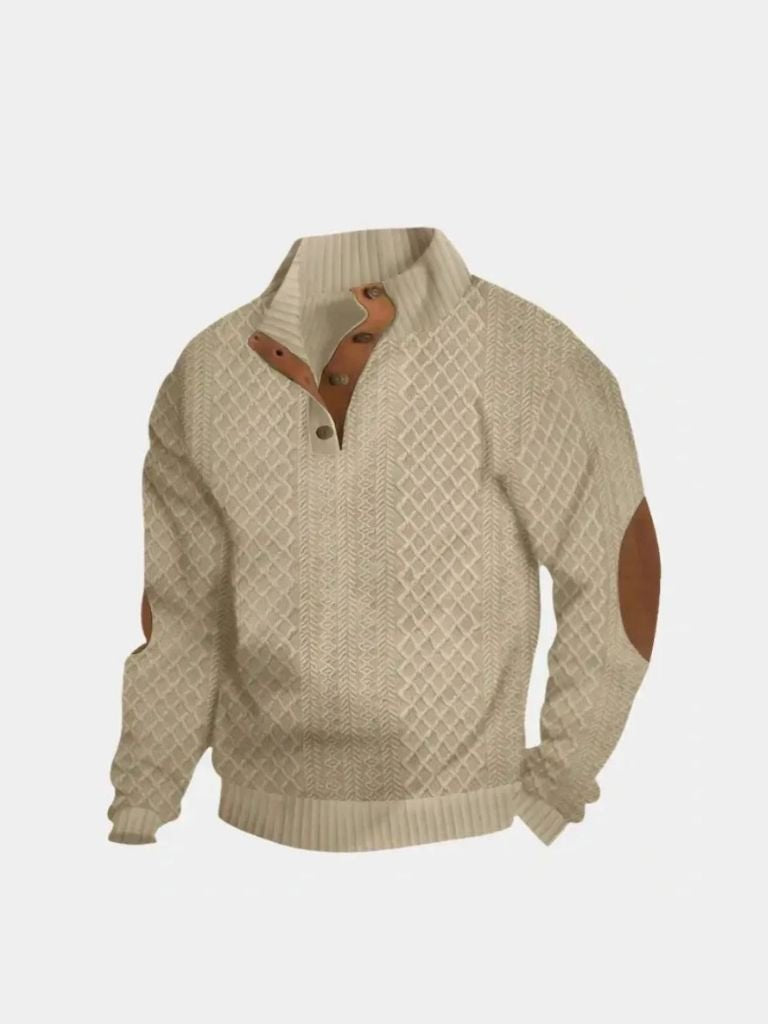 Men’s Knit Sweater – High Collar Pullover Casual Everyday Knitwear