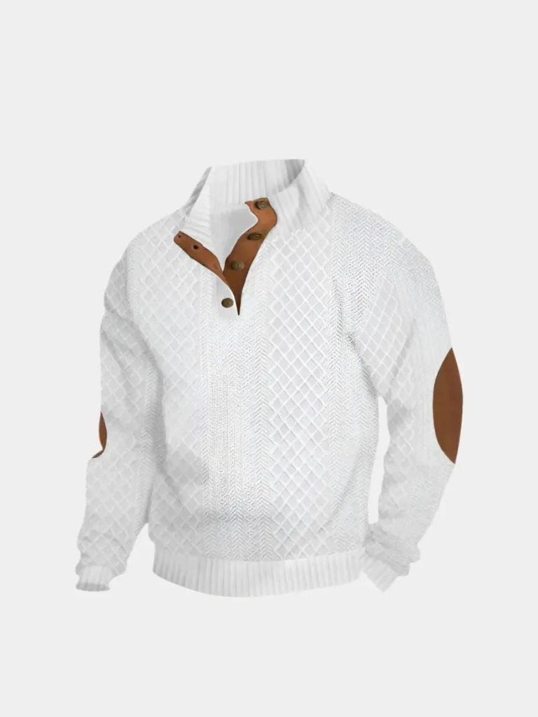 Men’s Knit Sweater – High Collar Pullover Casual Everyday Knitwear