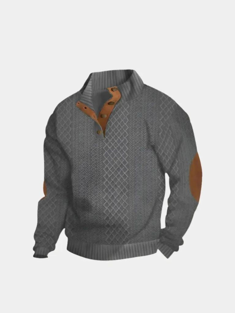 Men’s Knit Sweater – High Collar Pullover Casual Everyday Knitwear
