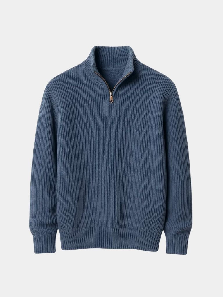 Men’s Knit Sweater – Highland Quarter Zip Casual Everyday Knitwear