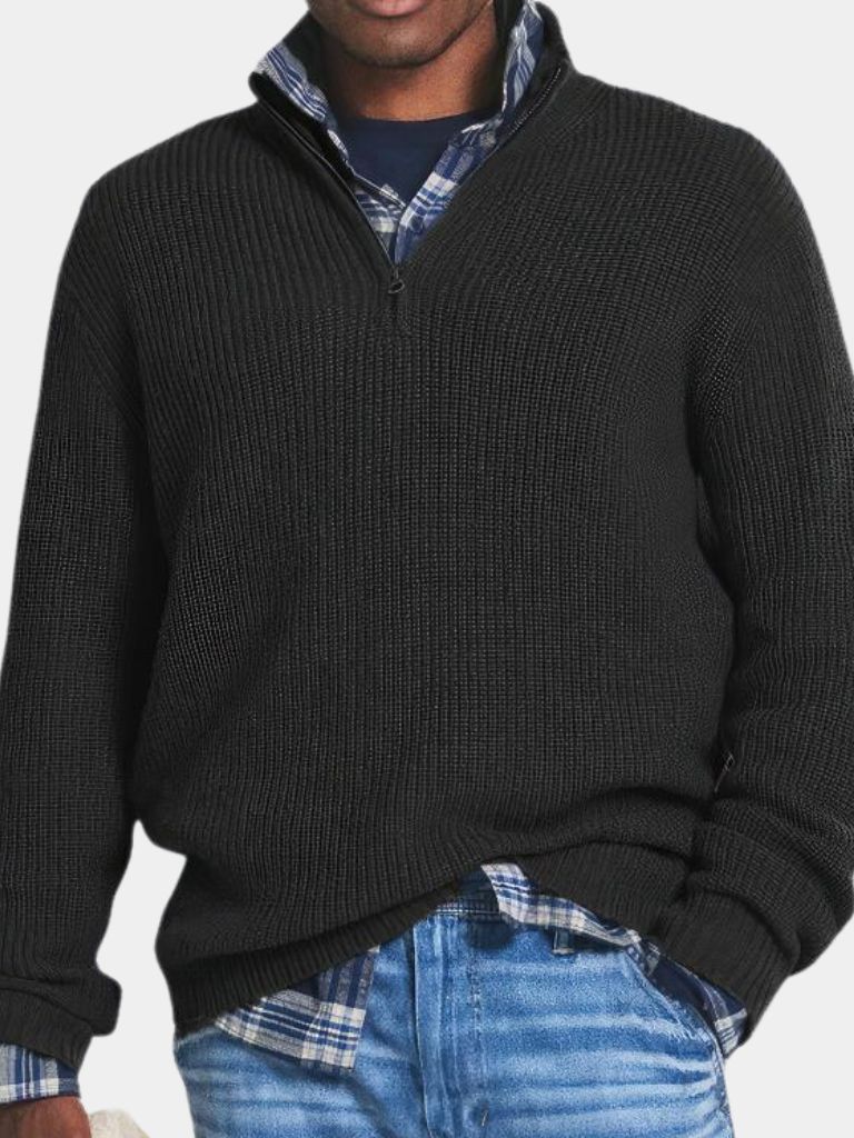 Men’s Knit Sweater – Highland Quarter Zip Casual Everyday Knitwear