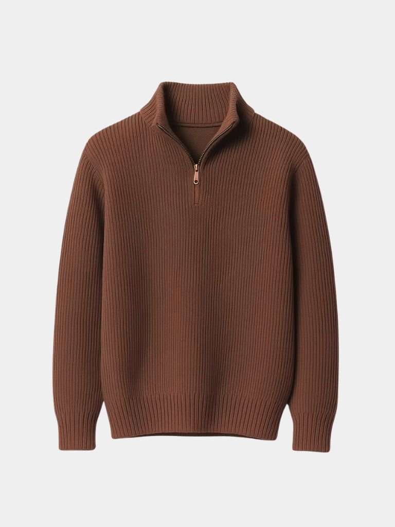 Men’s Knit Sweater – Highland Quarter Zip Casual Everyday Knitwear