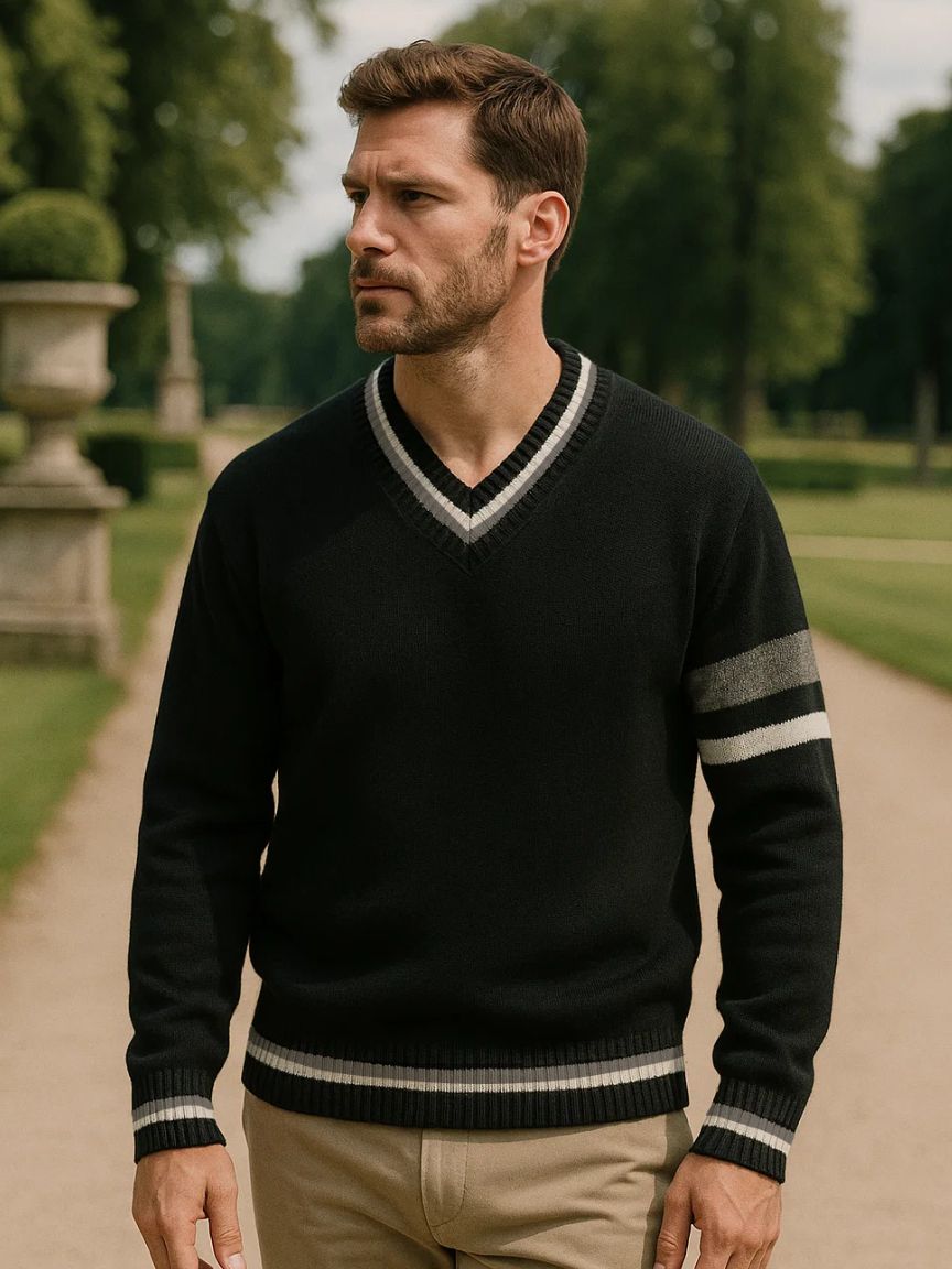 Men’s Knit Sweater – Neck Casual Everyday Knitwear