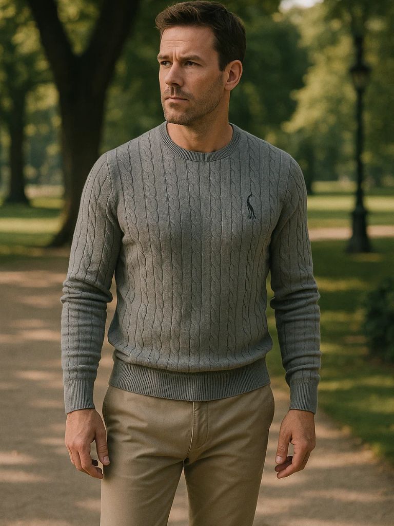 Men’s Knit Sweater – Cotton Crew Neck Casual Everyday Knitwear