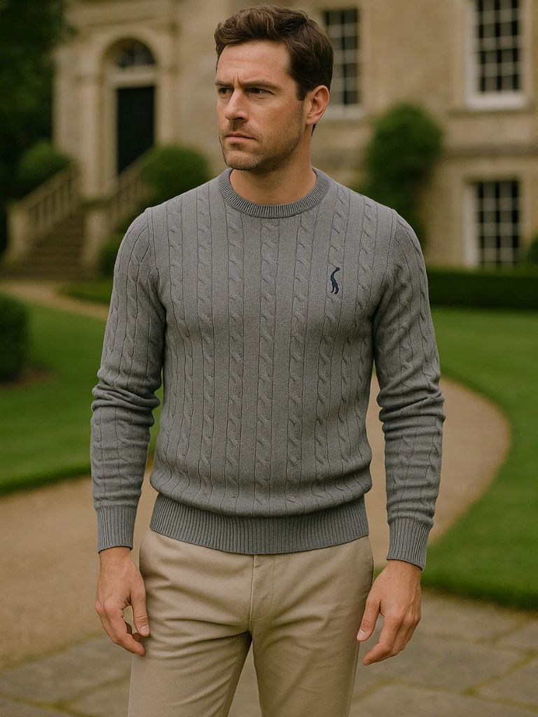 Men’s Knit Sweater – Cotton Crew Neck Casual Everyday Knitwear