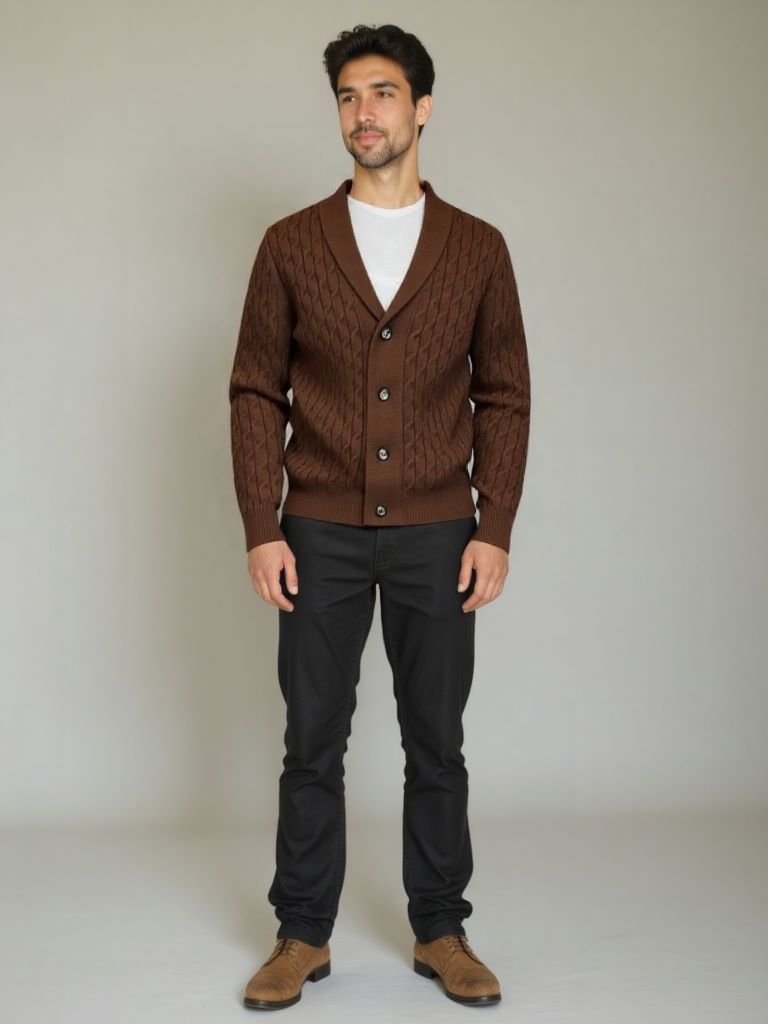 Men’s Cardigan Sweater – Cozy Casual Everyday Knitwear