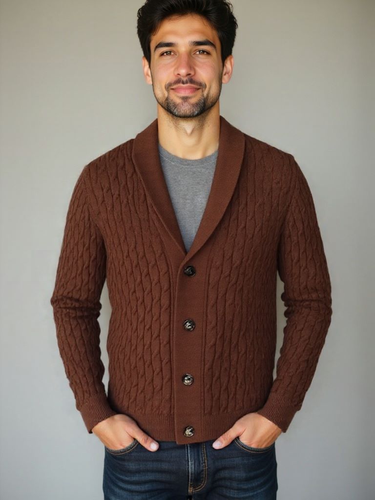 Men’s Cardigan Sweater – Cozy Casual Everyday Knitwear