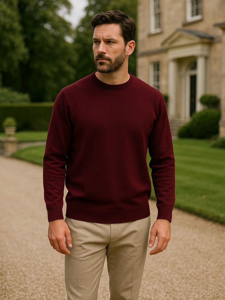Men’s Knit Knit Sweater – Crew Neck Knitwear Casual Everyday Knitwear