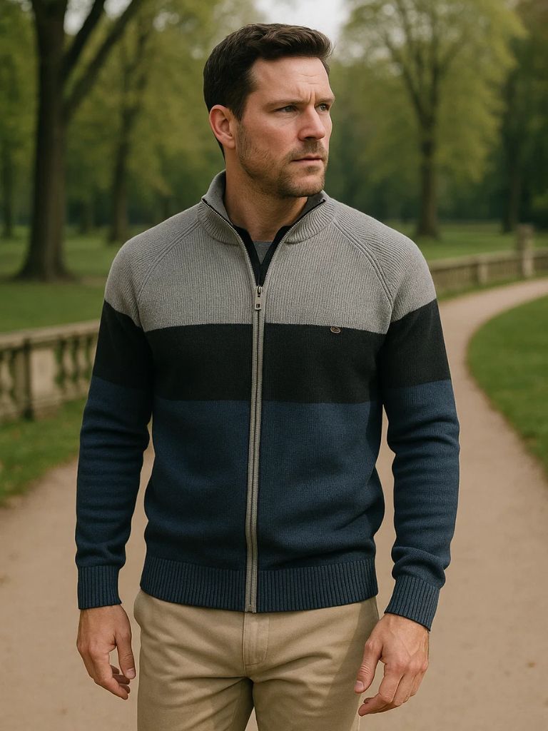 Men’s Knit Sweater – Essential Zipper Casual Everyday Knitwear