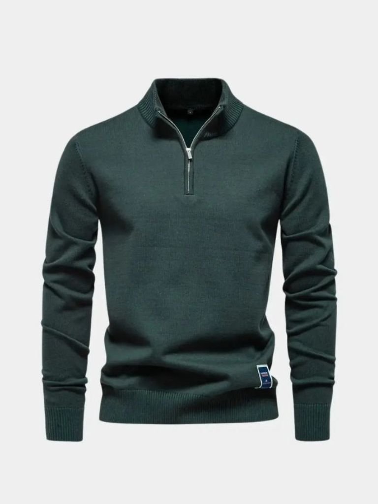 Men’s Knit Sweater – Essential Quarter Zip Casual Everyday Knitwear