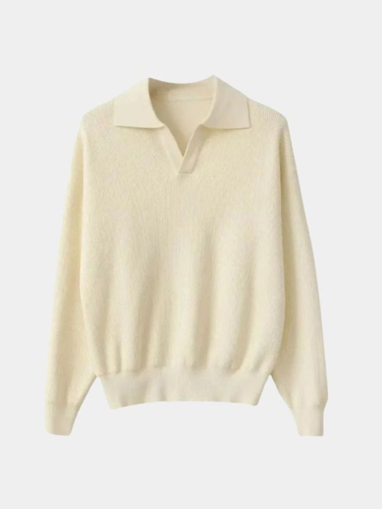 Men’s Knit Sweater – Essential Neck Polo Casual Everyday Knitwear