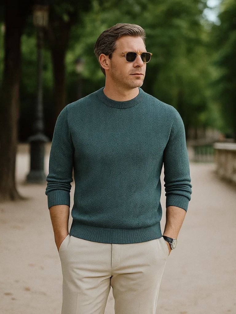 Men’s Knit Sweater – Essential Wool Casual Everyday Knitwear