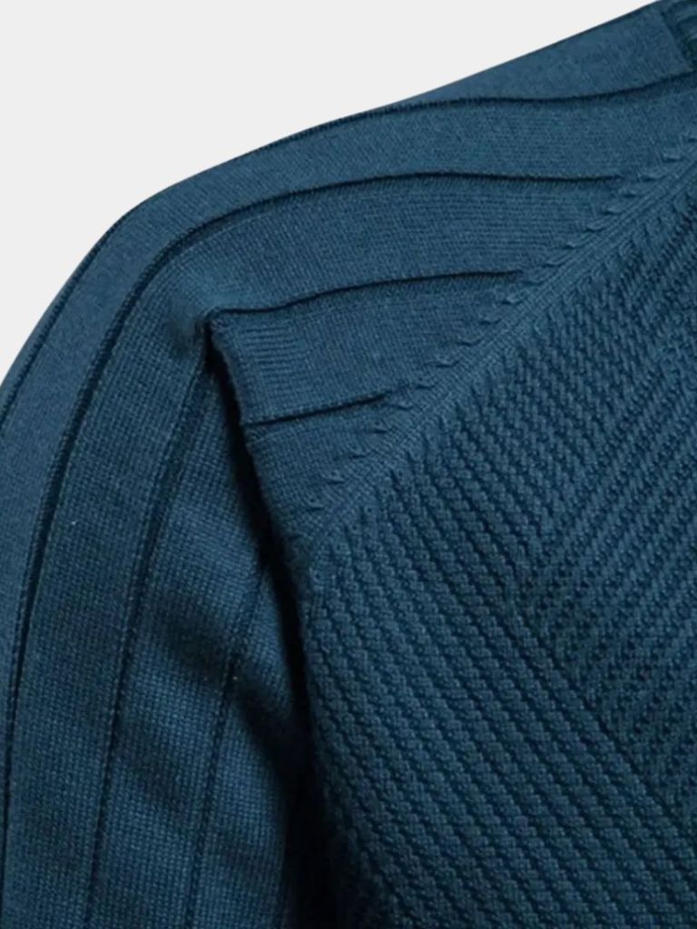 Men’s Cardigan Sweater – Zipper Jacquard Color Casual Everyday Knitwear