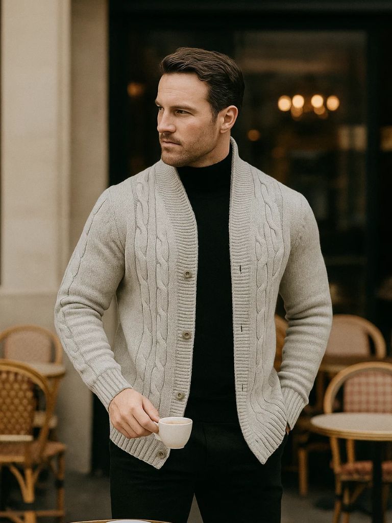 Men’s Cardigan Sweater – Elegant Casual Everyday Knitwear