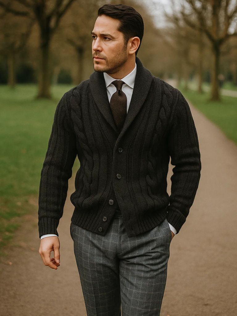 Men’s Knit Cardigan Sweater – Knitted Casual Everyday Knitwear