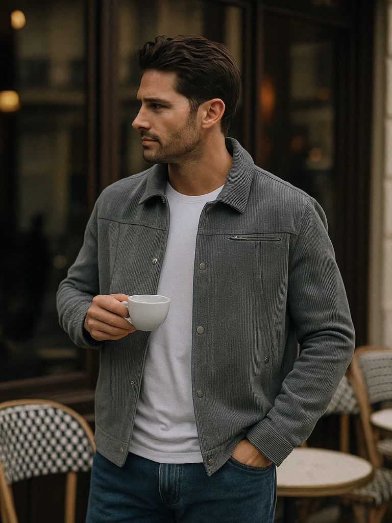 Men’s Sherpa Jacket – Minimalist Fleece-Lined Warmth